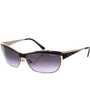 Police Metal Sunglasses With Rectangular Shape S8764 - Multicolour