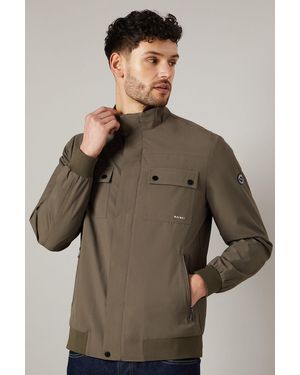 MAINE Funnel Neck Wind Breaker Jacket - Brown