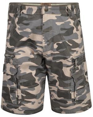 KAM Jeanswear Kam Camo Cargo Shorts - Grey