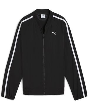 PUMA Floral Ribbon Woven Full Zip Tracksuit Top - Black