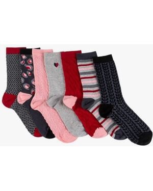 Totes Isotoner 7 Pack - Red