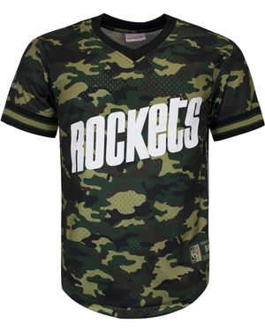 Mitchell & Ness Nba Houston Rockets Camo Mesh T-Shirt - Green