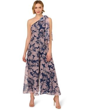 Adrianna Papell Floral Organza Jumpsuit - White