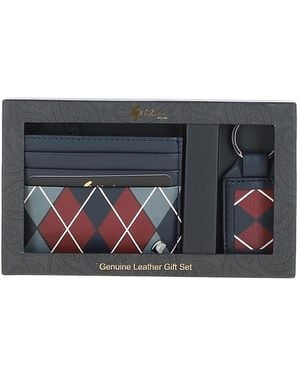 Gabicci '302' Real Leather Card Holder & Key Ring Gift Set - Grey