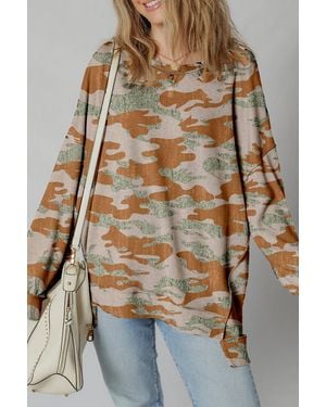 Azura Exchange Camo Print Sweater - Bruin