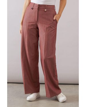 Wallis Pinstripe Wide Leg Trouser - Red