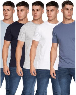 Duck and Cover Errington T-Shirt (Pack Of 5) Marl/ - Blue