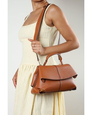 Where's That From Wheres Galyx Leather Top Handle Cross Body Bag - Natural