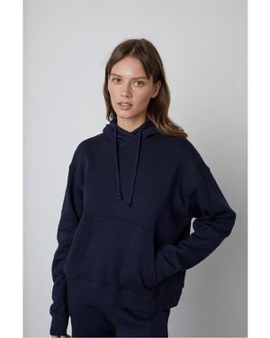Velvet By Graham & Spencer By And Corefleece Relaxed Fit Hooded Sweatshirt - Blue