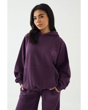 DSGN Studio Script Oversized Hoodie - Purple