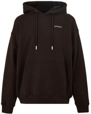 Off-White c/o Virgil Abloh Off Oversize Hooded Neck Drop Shoulder Sweatshirt - Black