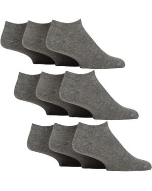 Gentle Grip 9 Pack Diabetic Trainer Socks, Swollen Feet Wide Ankle - Grey