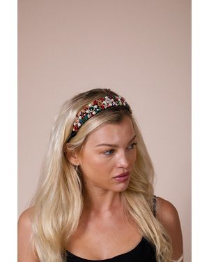 SVNX Embellished Crystal Headband - Brown