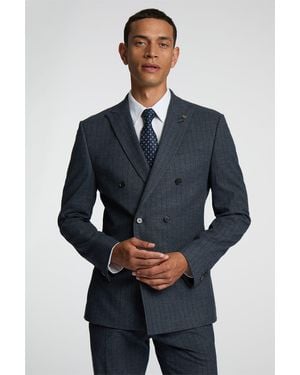 Antique Rogue Slim Fit Suit Jacket - Blue