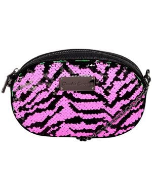 Claudia Canova Emi Oval Shaped Zip Top Sequin Belt Bag - Purple