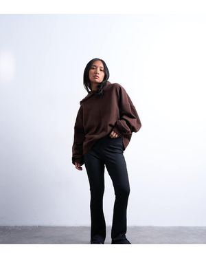 Topshop Unique Skinny Rib Flared Trouser - Black