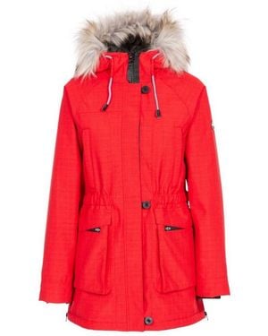 Trespass Ladies Caption Waterproof Parka - Red