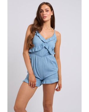 Urban Bliss Lana Frill Playsuit - Blue