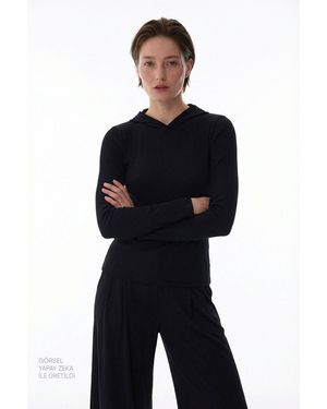 Penti Oversized Hooded Knit Hoodie - Blue