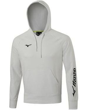 Mizuno Regular Fit Raglan Sleeve Hoodie - Grey