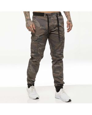 Enzo Military Combat Jogger Trousers - Grey