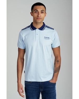 Firetrap Light Regular Fit Cotton Jersey Polo With Taping - Blue