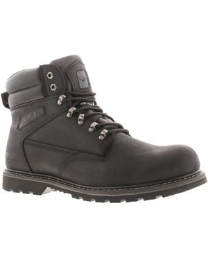Wynsors Smart Boots Joe Leather Padded Collar Lace Fastening - Black