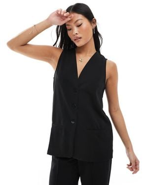 Vero Moda Longline Jersey Crepe Waistcoat Co-Ord - Black