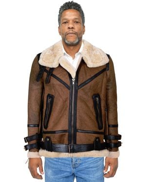 Infinity Leather Vintage Pilot B3 Sheepskin Jacket- Knoxville - Brown