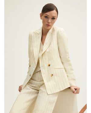 LK Bennett Jk Amore Pinstripe Jacket - Natural
