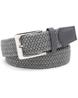 Woodland Leathers Woven Stretchy Belt - Grey