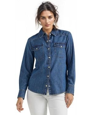 Lee Jeans Denim Popper Fastening Shirt - Blue