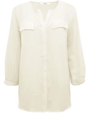 Secret Label Chiffon Crepe Pocket Blouse - White