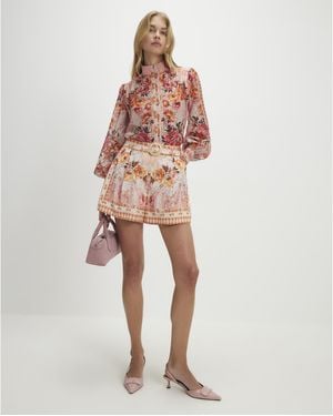 River Island Floral Belted Shorts Lyocell - Pink