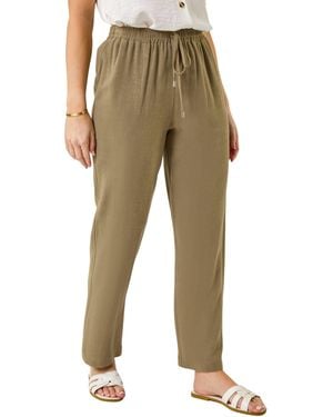 Roman Petite Linen Mix Trousers - Natural