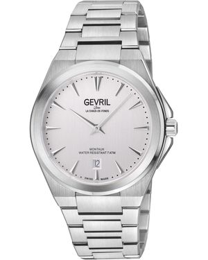 Gevril Montauk 'S316L Stainless Steel Case, Dial, 316L Bracelet Watch - Grey