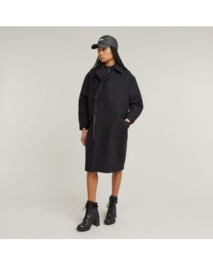 G-Star Oversized Zip Cocoon Coat - Black