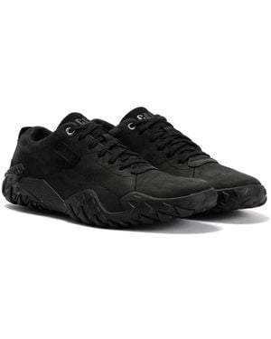 Caterpillar Gridlock Lo Tumbled Nubuck Lace-Up Shoes - Black