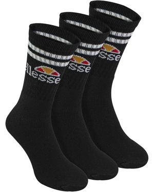 Ellesse 3 Pack Vulloni Jacquard Logo Sport Socks - Black
