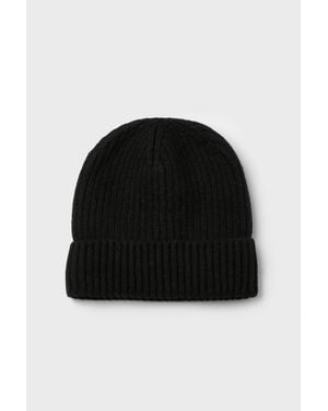 MAINE Fleece Lined Beanie Hat - Black