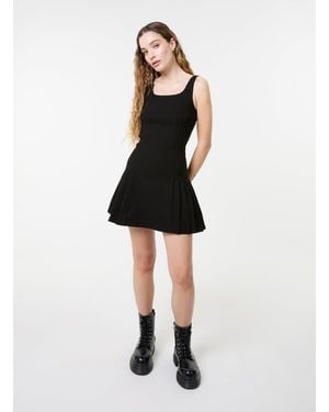 Pink Vanilla Pleated Mini Dress - Black