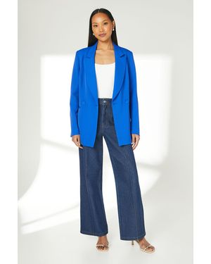 PRINCIPLES Button Detail Double Breasted Blazer - Blue