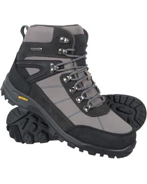 Mountain Warehouse 'Storm' Waterproof Boots With Heel & Toe Bumpers Isogrip Walking Shoes Textile - Black
