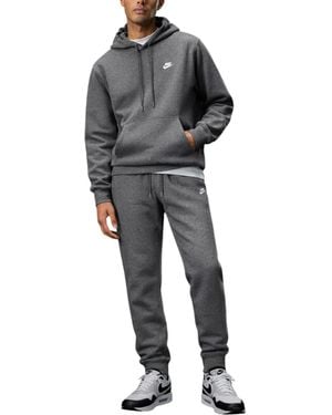 Nike Club Tracksuit Pullover Embroidered Long Sleeve - Grey