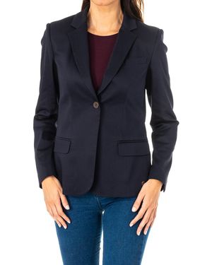 La Martina Long Sleeve Blazer With Lapel Collar Kwj001 - Black