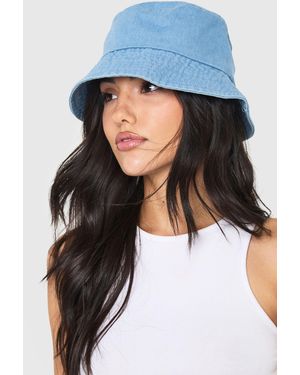 Boohoo Light Wash Denim Bucket Hat - Blue