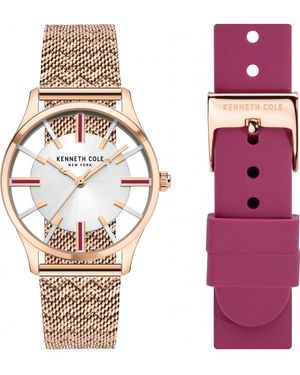 Kenneth Cole Kcwlg2124002 Ladies Watch And Strap Gift Set - Pink