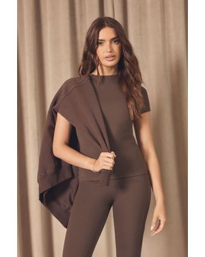 DSGN Studio Sculpt Short Sleeve Top - Brown