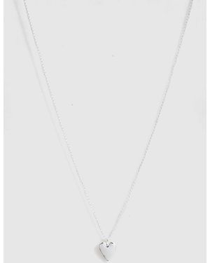 Boohoo Delicate Heart Necklace - White