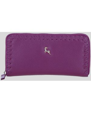 Ashwood Leather Large Zip Around Note And Coin Purse - Purple